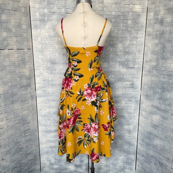 Derek Heart Floral Romper Dress Spaghetti Strap High  low Multi color size M - Picture 3 of 8